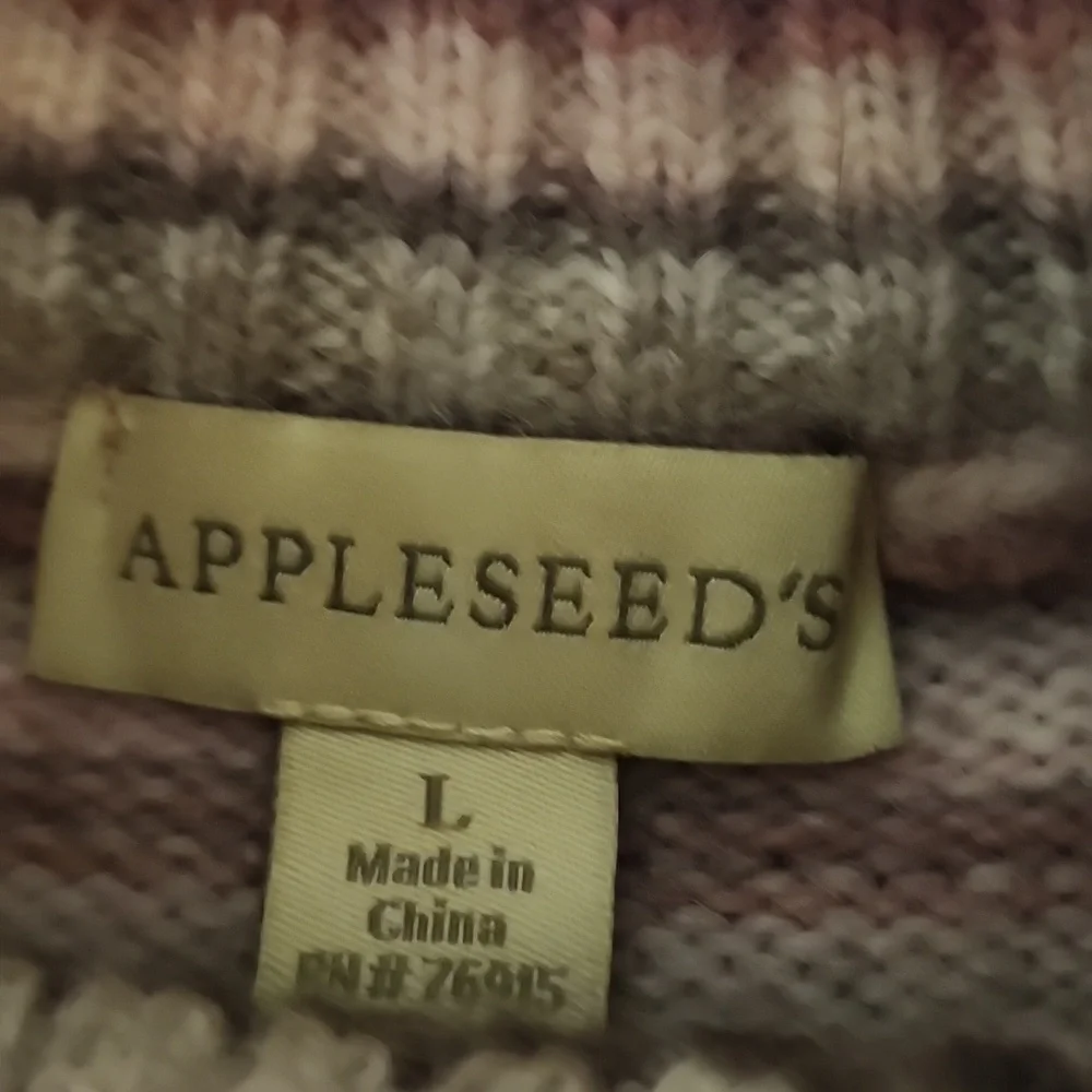 Appleseed’s Wool Blend Pink Knit Sweater Sz Large Mock Neck
